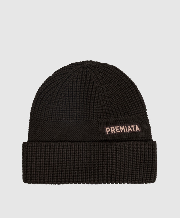 Premiata Коричневая шапка из шерсти мериноса HALTA