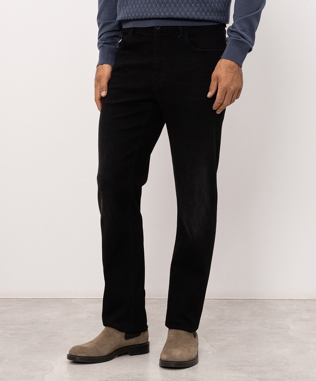 Stefano Ricci Черные джинсы с эффектом потертости M8T63B1120T812B изображение 3