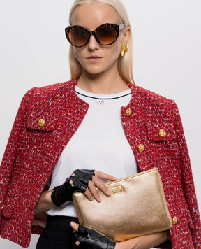 Valentino Золотистий шкіряний клатч VLogo Signature 9W2P0AK4CHL