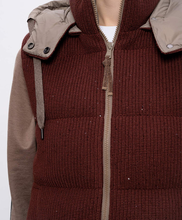 Brunello Cucinelli Бордовий жилет з паєтками M0DVT2142 зображення 5