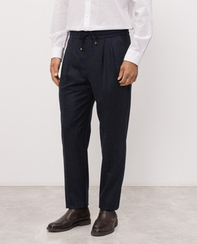 Brunello Cucinelli Сині штани з вовни M038PE1710