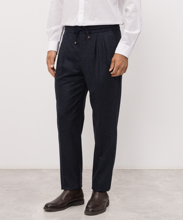 Brunello Cucinelli Сині штани з вовни M038PE1710 зображення 3