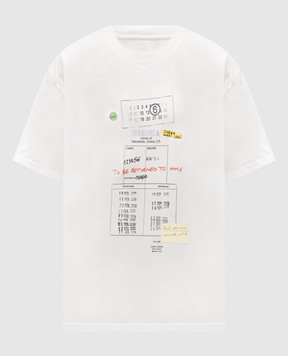 Maison Margiela MM6 Белая футболка с брендовым принтом SH0GC0070M20170
