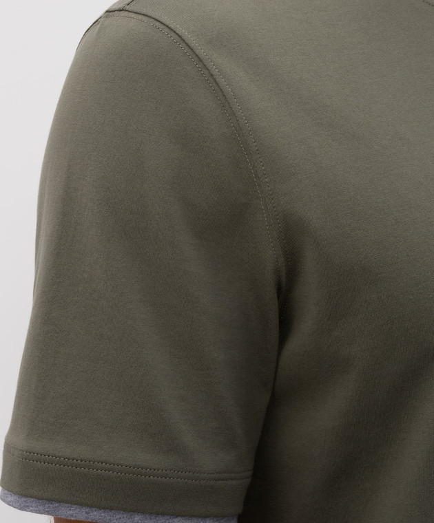 Brunello Cucinelli Футболка цвета хаки M0B137427 изображение 4