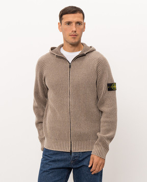 Stone Island Бежевый двусторонний кардиган из кашемира L2S155100067S0N21
