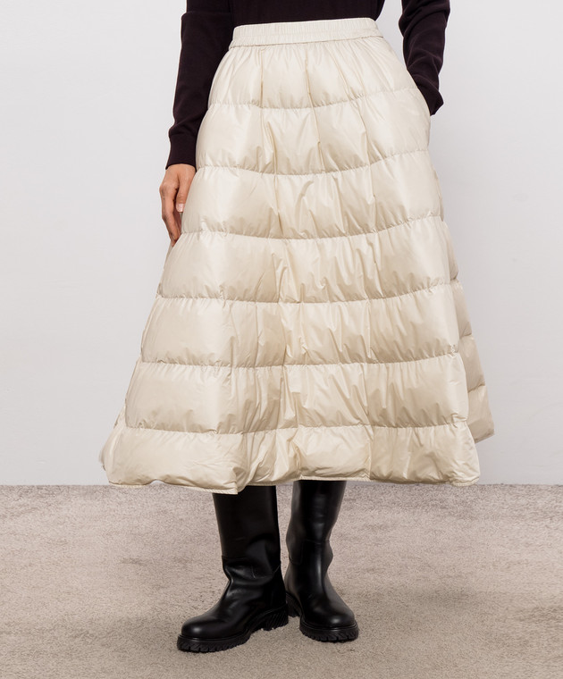 Moncler Юбка цвета айвори с нашивкой L20932D00051597YG изображение 3