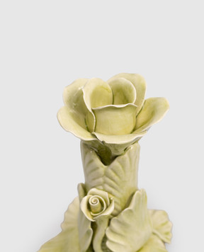 Bitossi Home Зелений керамічний свічник з квітами EMP00417