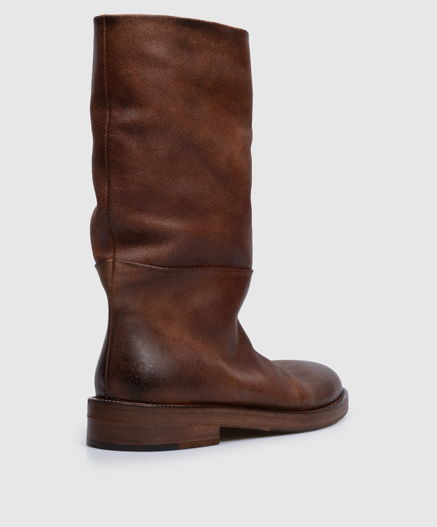 Marsell Коричневі шкіряні чоботи Tubetto MW8760P027 зображення 3