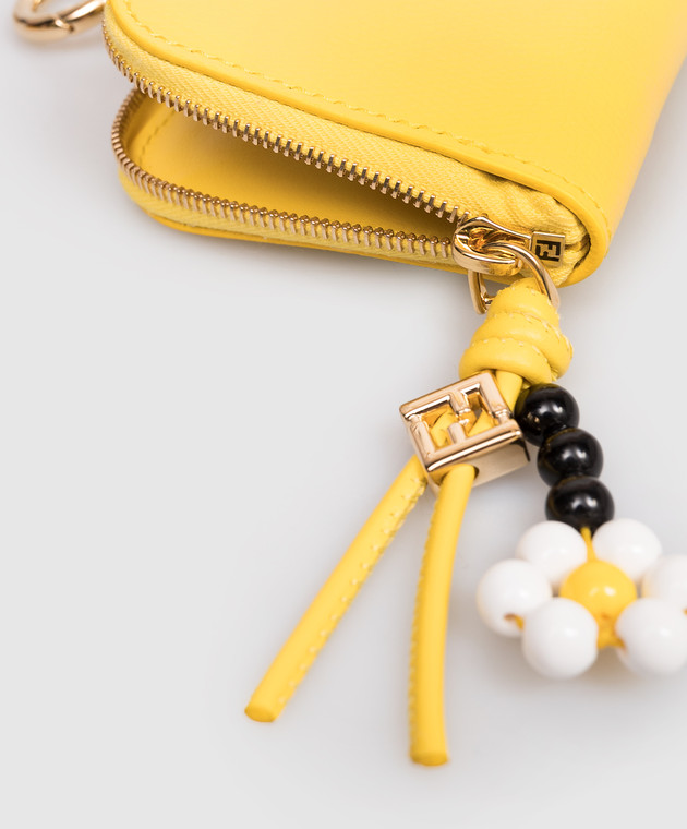 Fendi Желтый кожаный картхолдер 8M0558AWR8 изображение 3