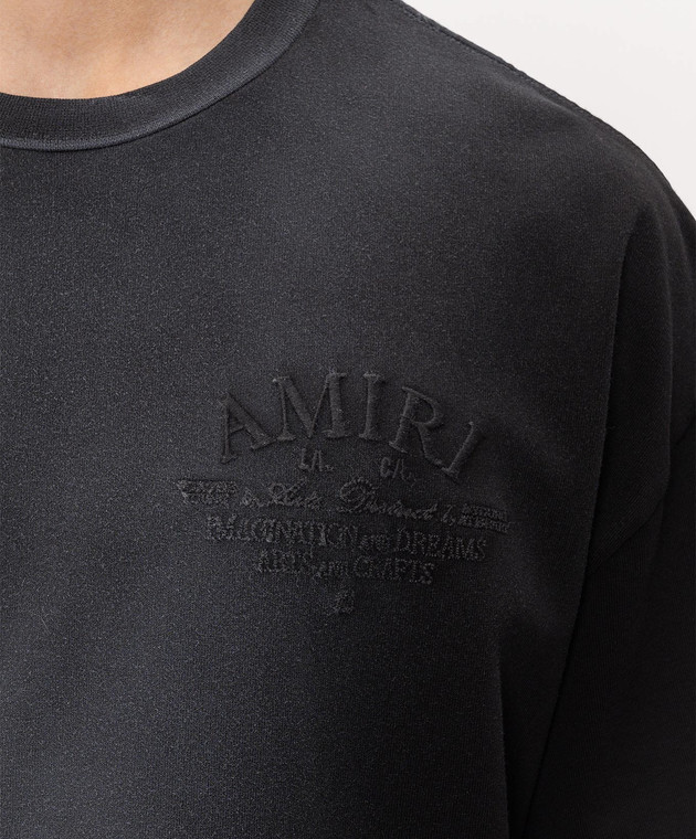 AMIRI Чорна футболка з вишивкою логотипа AMTOJR1157 зображення 5