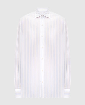 ISAIA Біла сорочка з бавовни в смужку IM10TCC9990