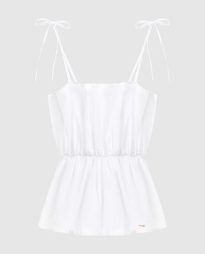 Twinset Белый топ с драпировкой 261TF2031