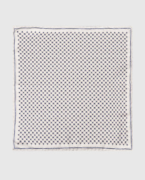 Brunello Cucinelli Серый двухсторонний платок-паше из шелка в принт MX8660091