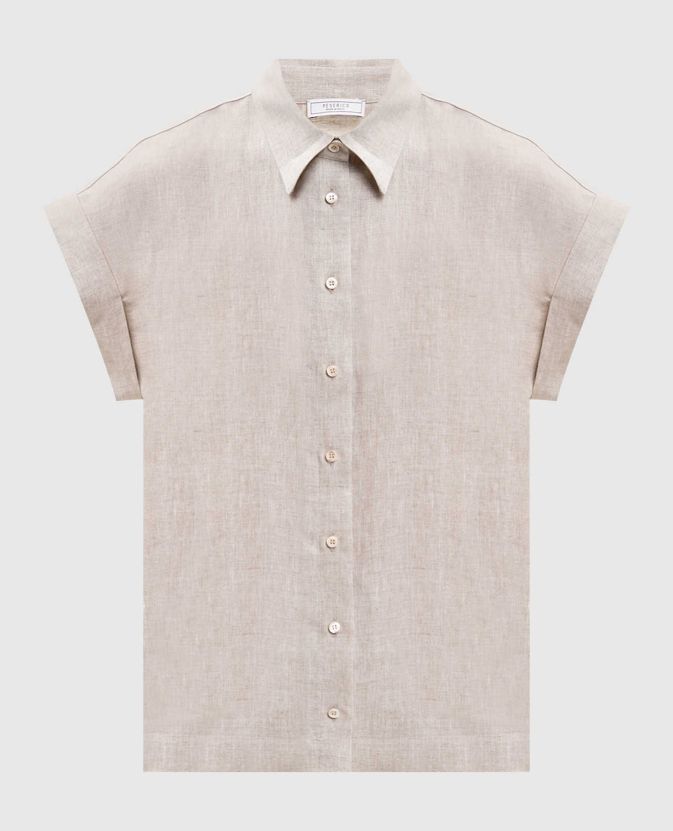 Серая рубашка из льна