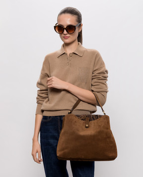 Gianni Chiarini Коричнева замшева сумка FIONA з логотипом BS12486CMPTY