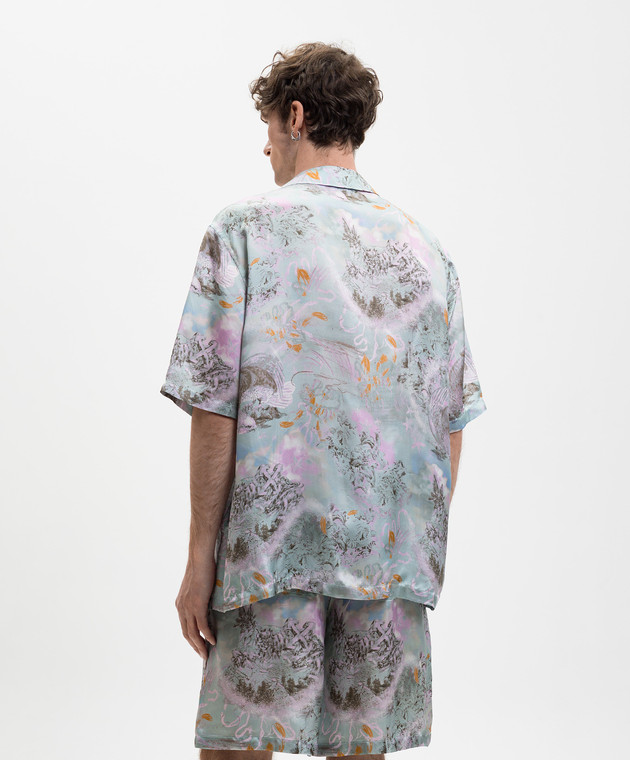 Off-White Голубая рубашка в принт 44XGG01FS26F00B изображение 4