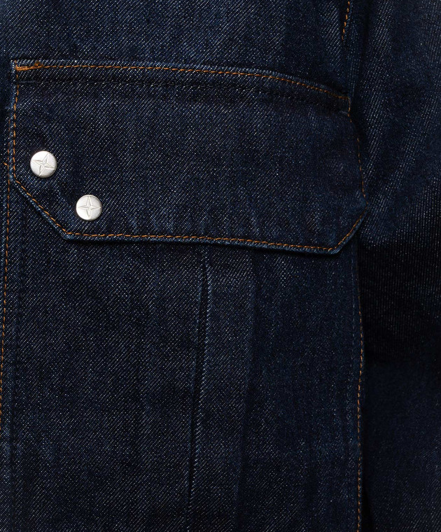 Stone Island Синя джинсова куртка в стилі сорочки L2S141200002S00J7 зображення 5