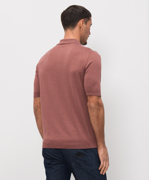 Castangia dal 1850 Бордове поло з шовком DBPB3S26 зображення 4
