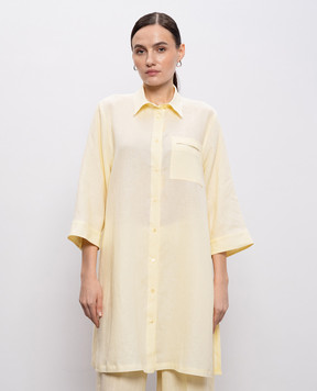 Peserico Жовта подовжена сорочка з льону S0649702647