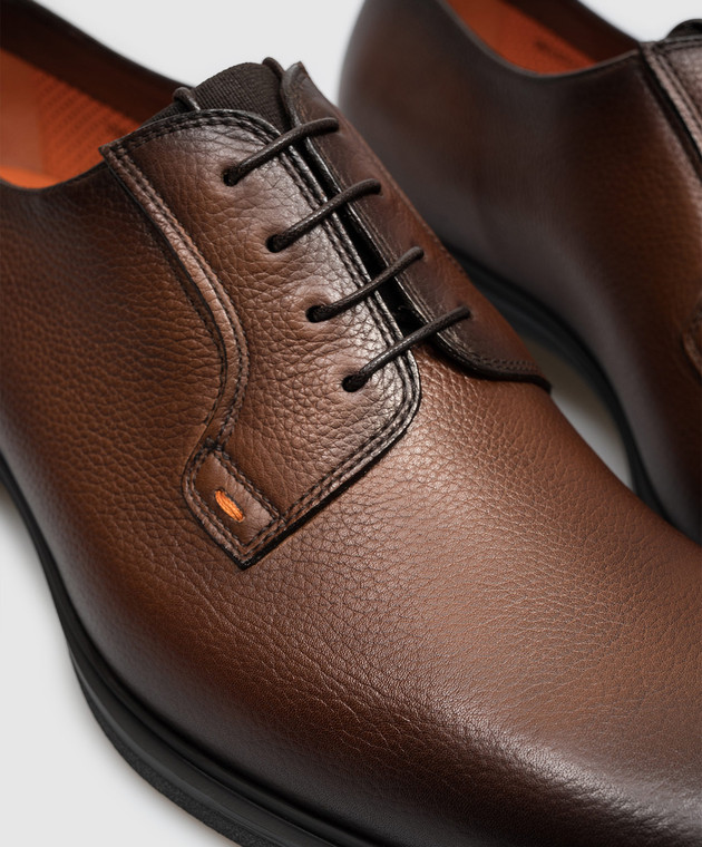 Santoni Коричневі шкіряні дербі MGEG19291NEAXHAS зображення 5