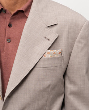 Pini Parma Двостороння бежева хустка-паше із шовку 60593702