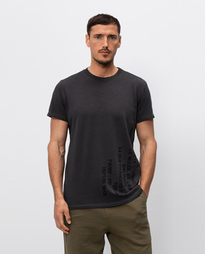 Balmain Серая футболка с принтом GH0EF000BD49