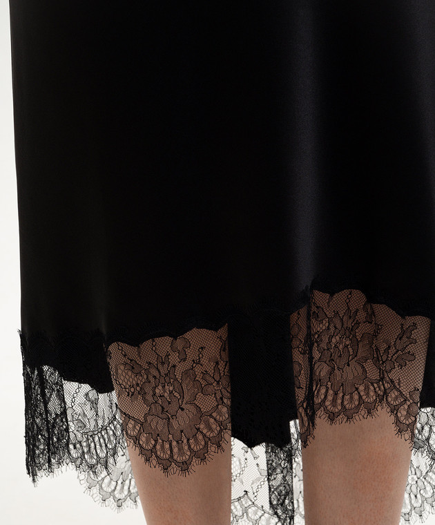 Dolce&Gabbana Черная юбка с шелком F4DD1TFU1AU изображение 5