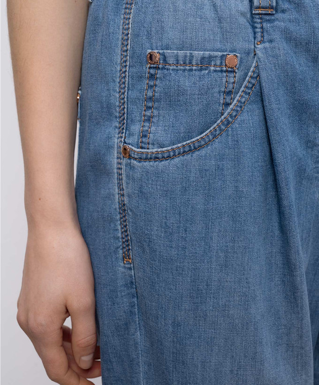 Brunello Cucinelli Сині джинси з ланцюжком MH192P5566 зображення 5