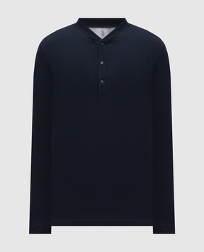 Brunello Cucinelli Синій лонгслів із шовком MW8661365