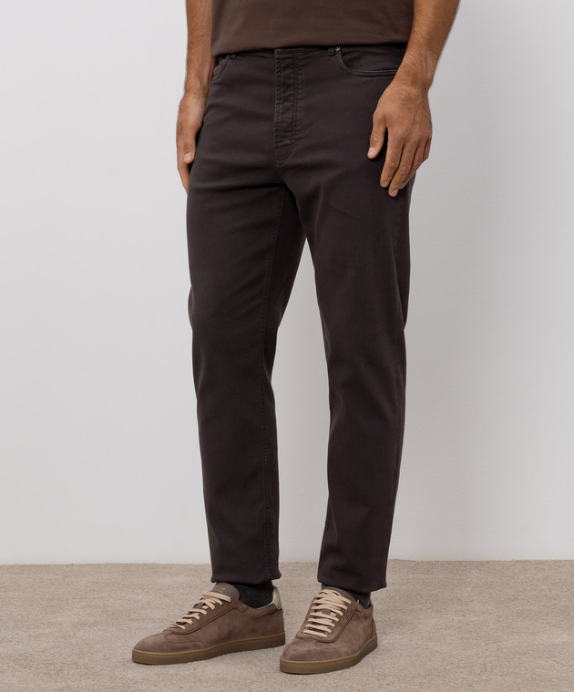 Brunello Cucinelli Коричневые джинсы с патчем M277PO2090 изображение 3