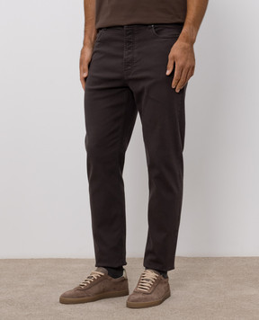 Brunello Cucinelli Коричневые джинсы с патчем M277PO2090