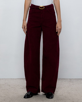 Twinset Бордовые вельветовые штаны 262TT2361