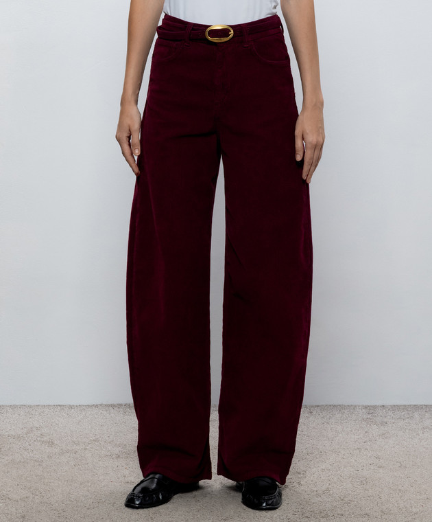 Twinset Бордовые вельветовые штаны 262TT2361 изображение 3