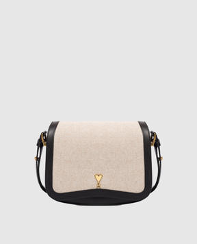 Ami Paris Чорна комбінована сумка з емблемою ULL717AW0002