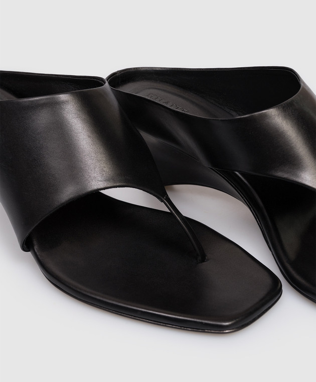Khaite Чорні шкіряні мюлі Marlow F31081027 зображення 5