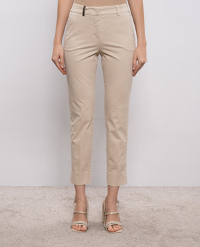 Peserico Бежеві штани з патчем A04718T2302481