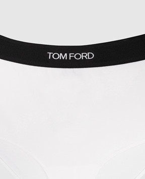 Tom Ford Білі трусики з високою посадкою з візерунком логотипа KNJ008JEX011