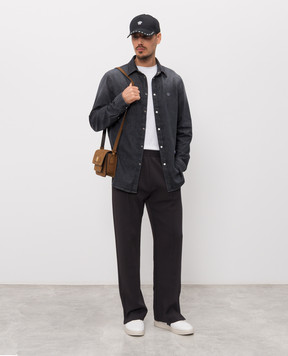 Versace Чорна джинсова сорочка з нашивкою емблеми 10207011A16808