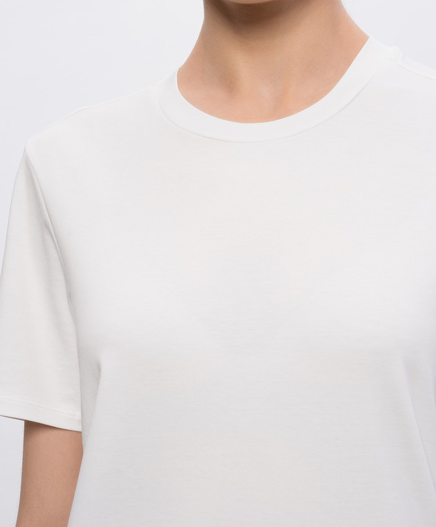 Intoca Белая удлиненная футболка из хлопка DIOSBASICPOUD442 изображение 4