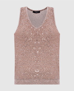 Max Mara Weekend Коричневый топ WKDTEMPO с паетками WKDTEMPO