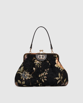 Twinset Чорна сумка з вишивкою 252TD8320