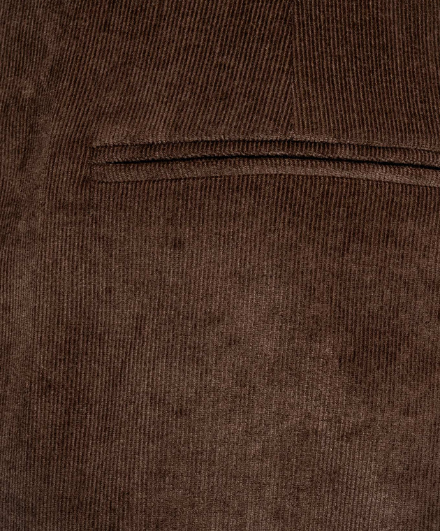 Brunello Cucinelli Коричневая вельветовая юбка с цепочкой мониль MG547G4099 изображение 5