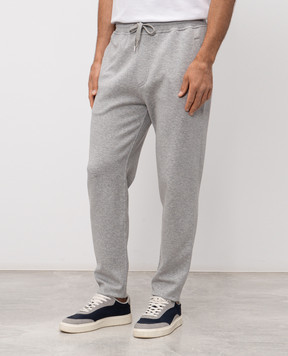 Brunello Cucinelli Сірі меланжеві спортивні штани MM8313243G