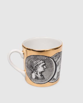 Fornasetti Порцелянова чашка для кави з блюдцем Cammei P19Z292