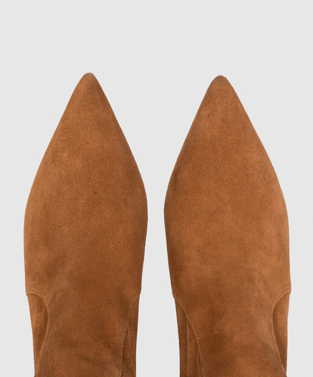 Stuart Weitzman Коричневые замшевые ботильоны VINNIE SM577 изображение 4