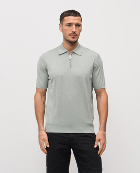 Stefano Ricci Зелене поло із шовку з емблемою K414000P31F26160