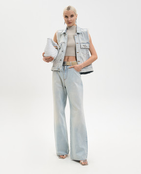 SSHEENA Голубой джинсовый жилет с эмблемами 26SSJILETDS26002