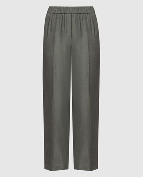 Peserico Зелені штани з льоном з ланцюжком P0417801921