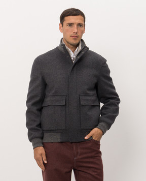Brunello Cucinelli Сіра куртка з вовни та кашеміру MV4659808