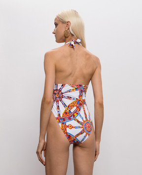 Dolce&Gabbana Белый купальник в принт O9C27JON0HE